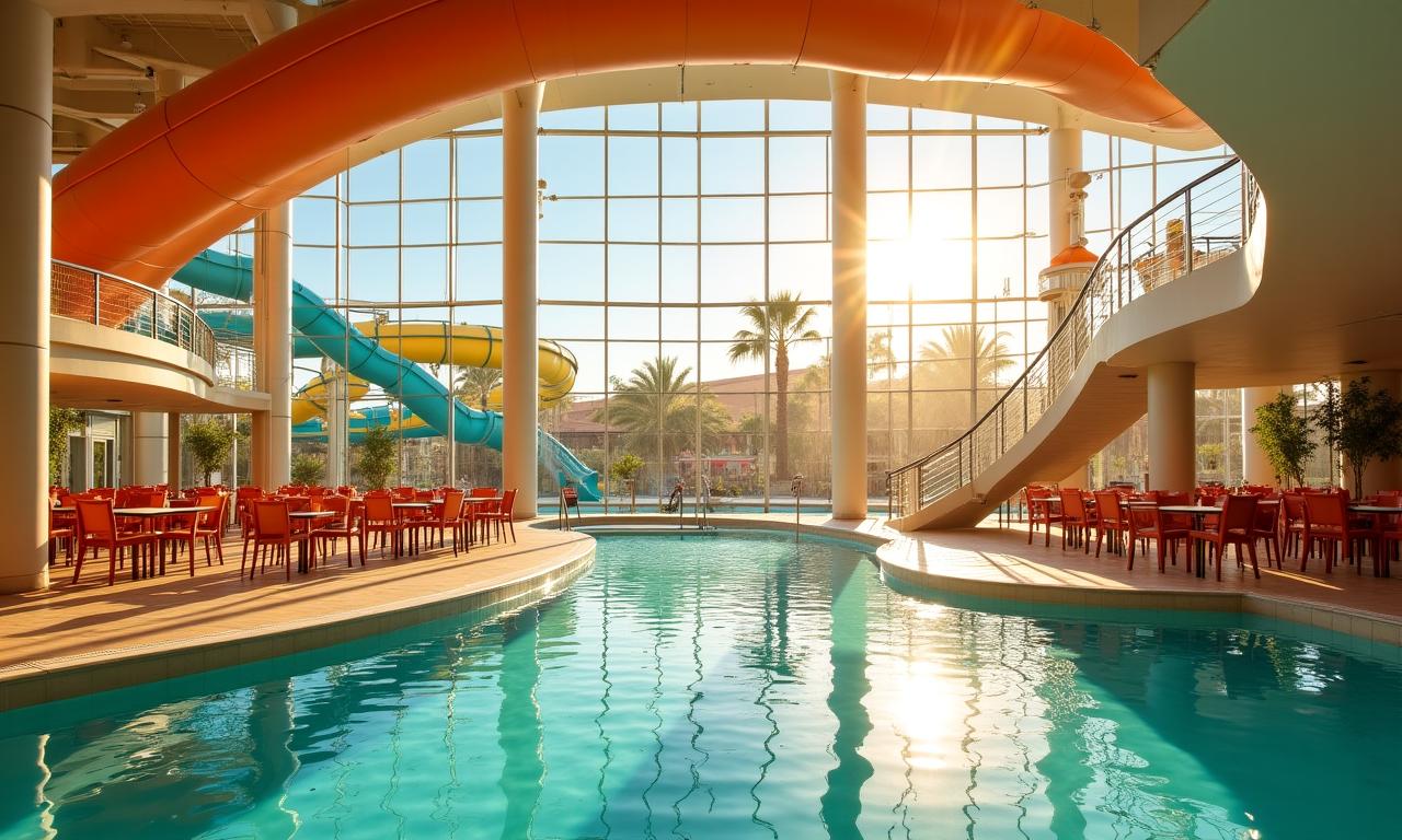 Restauracja z widokiem na baseny